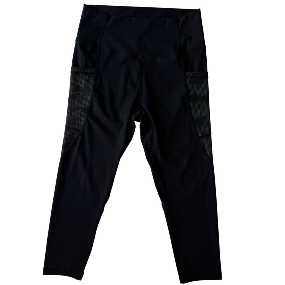 Zyia Leggings Women's 8-10 Black Camo Mesh Side Pocket Athletic